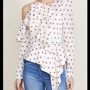 Self Portrait Satin Frill Top